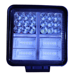 FARO DE TRABAJO KAVTO CUADRADO DE ALUMINIO 6000K MULTIVOLTAJE 9-33V, 38 LEDS + GLO LED AMARILLO